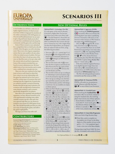 [AG-EU-SCE3] Europa Universalis: TPoP | Scenarios III (printed booklet)